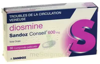Diosmine Sandoz Conseil 600 Mg, Comprimé Pelliculé à DURMENACH