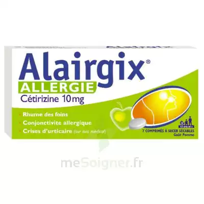 Alairgix Allergie Cetirizine 10 Mg Comprimés à Sucer Séc Plq/7 à DURMENACH