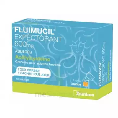Fluimucil Expectorant Acetylcysteine 600 Mg Glé S Buv Adultes 10sach à DURMENACH